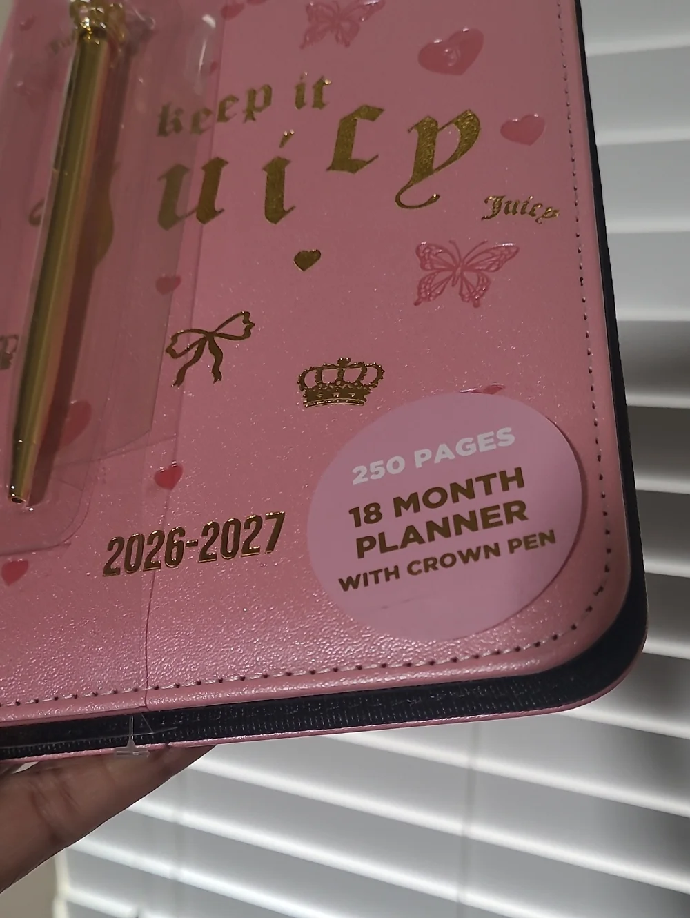 Juicy Couture Pink Keep It Juicy 18-Month Planner with Gold Pen